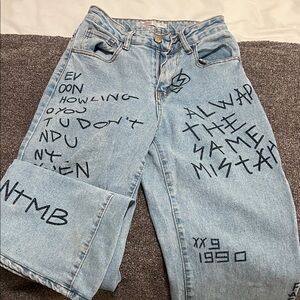 Stylish Blue Wide Leg Jeans